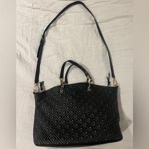 Tory Burch Fleming Quilted Black Tote Bag